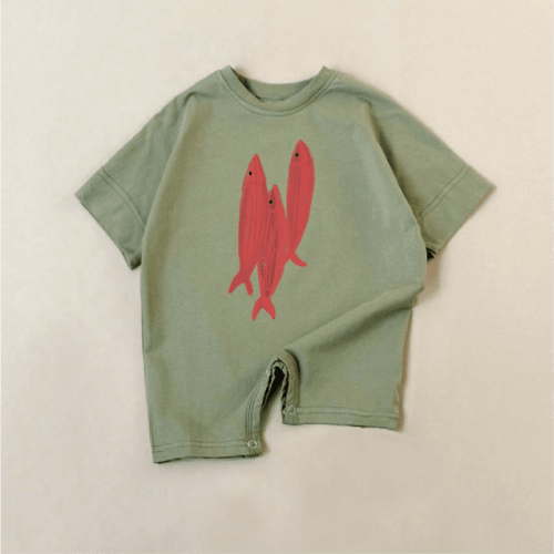 Baby Red Fish Family Romper