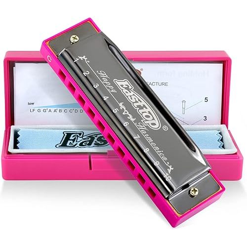 East top Blues Harmonica, Diatonic 10 Holes C Key Happy Harmonica Mouth Organ for Beginner,Kids,Children,Students,Gift