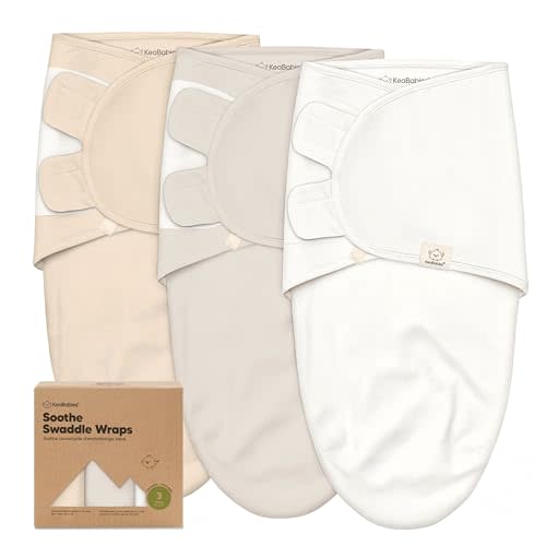 KeaBabies 3-Pack Organic Baby Swaddles for Newborns, Infant (Purest, 0-3M) | Baby Girls, Boys, Soft Organic Cotton, Newborn Swaddle Sleep Sack, Nursery Swaddling Blankets
