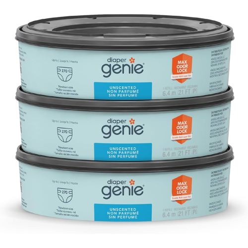 Diaper Genie Bags Refills 270 Count (Pack of 3) with Max Odor Lock | Holds Up to 810 Newborn Diapers
