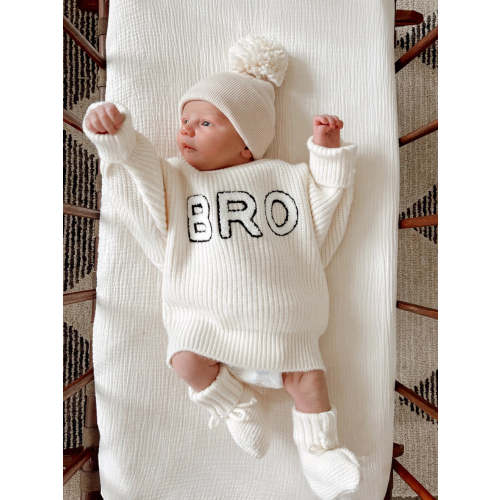 SpearmintLOVE infant boy "bro" sweater