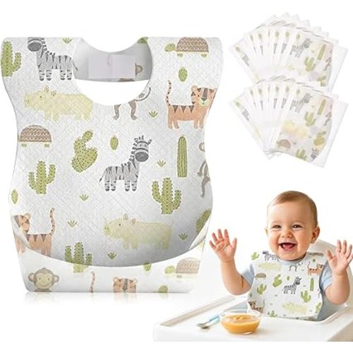 Lictin Disposable Baby Bibs, Individually Packaged, Hygienic and Convenient for Toddler, Baby Travel Essentials, 20/50pcs