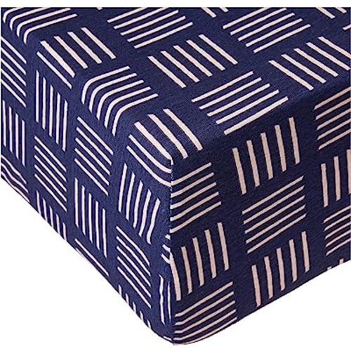 HonestBaby unisex-baby Classics Fitted Crib Sheets Set Standard Mattress, 100% Organic Cotton Baby Boys, Girls, Neutral, 1 Pack - Pattern Play White/Light Blue, One Size