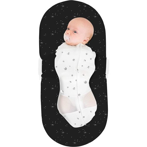 SNOO Bassinet Fitted Sheet - 100% Organic Cotton Nursery Bedding - Fits SNOO Sleeper Crib Mattress (Black Galaxy)