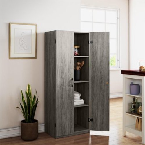 Mainstays 60" 2 Door Storage Cabinet, Gray