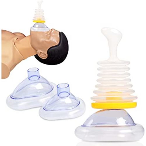 Choking Rescue Device, Portable Choking Emergency Device for Adults and Kids, Anti Choking Device Training Model, Professional Choking Suction Device, First Aid Choking Device(Transparent Yellow)