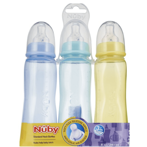 Nuby Medium Flow Feeding Bottles, 3 CT, - CVS Pharmacy
