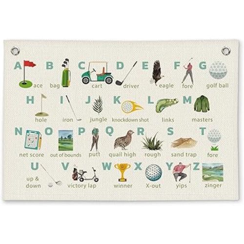 Golf Alphabet Nursery Decor - Linen Banner Wall Hanging Canvas Banner Flag Decor for Toddler Kids Room Bedroom Nursery Playroom