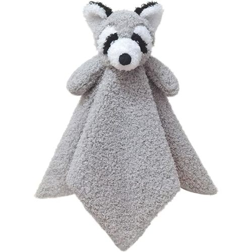 Doindute Baby Gray Raccoon Soft Stuffed Animal Security Blanket, Plush Raccoon Character Lovey Blanket, Baby Shower/Nursery Gift, Cuddly Newborn, Infant, Toddler Snuggle Blankie for Boys Girls, 14"