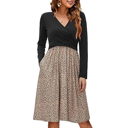 OUGES Womens 2025 V-Neck Maternity Dresses Nursing Breastfeeding Baby Shower Dress