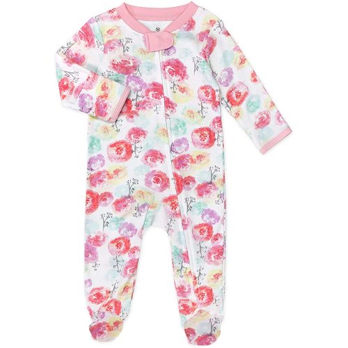 HonestBaby Baby Girls' Sleep and Play Footed Pajamas One-Piece Sleeper Jumpsuit Zip-front Pjs Organic Cotton