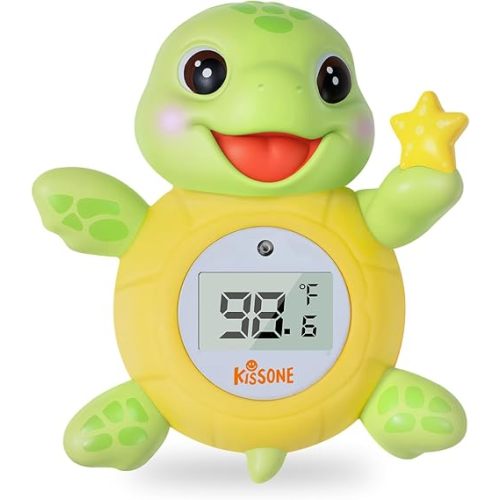 Baby Bath Thermometer, Digital Water Temperature Monitor for Newborns & Toddlers, Accurate Temperature Readings, BPA-Free, °F/°C, Floating Turtle Toy with Bath Water Safety