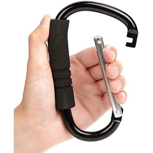 Funbliss Stroller Hooks by Baby,2 Pack Convenient Organizer Hook Bag Clips to Diaper Bags Clothing,Purses,Groceries,Great Hook Set for Mommy When Walking or Shopping Black