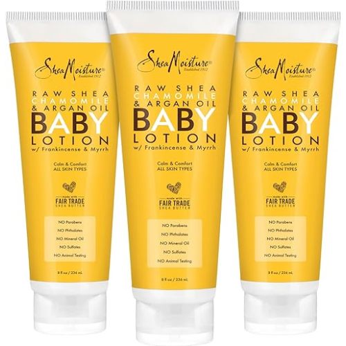 SheaMoisture Baby Lotion for Dry Skin and Clear Skin Raw Shea, Chamomile and Argan Oil with Shea Butter 8 oz