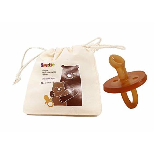 SWEETIE Rubber Pacifier Natural Rubber Pacifier Orthodontic 1 Count Original Natural Rubber Pacifier (6-12 Medium)