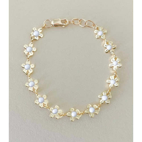 Gold Daisy Chain Bracelet – 14K Gold Filled Flower Bracelet for Baby, Girl & Mom – Littlelundsco