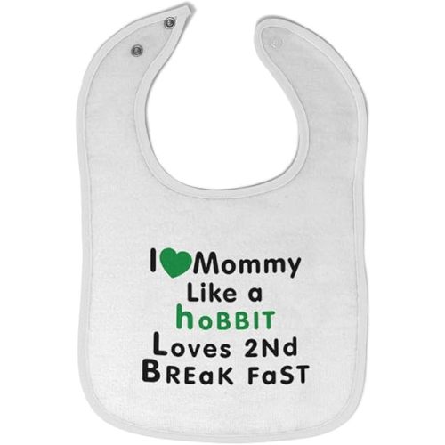 Toddler & Baby Bibs Burp Cloths Love Mommy Like Hobbit 2 Breakfast Funny New Cotton Items for Girl Boy Mom Gifts Aa White Design Only