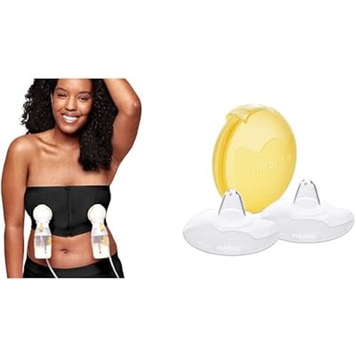 Medela Hands Free Pumping Bustier + Contact Nipple Shield for Breastfeeding (24mm)
