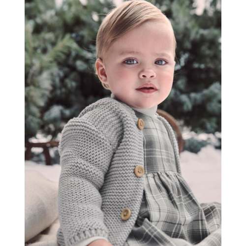 Baby Organic Cotton Signature Stitch Cardigan - Little Planet | Carter's