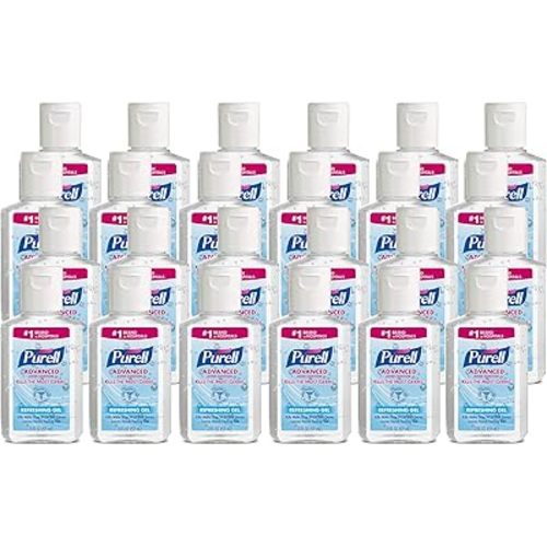 PURELL Advanced Hand Sanitizer Refreshing Gel, Clean Scent, 2 fl oz Travel Size Flip-Cap Bottle (Pack of 24) - 9605-24