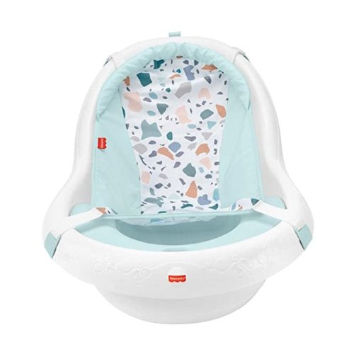 Fisher-Price Baby to Toddler Bath 4-In-1 Sling ‘N Seat Tub with Removable Infant Support and 2 Toys, Pacific Pebble