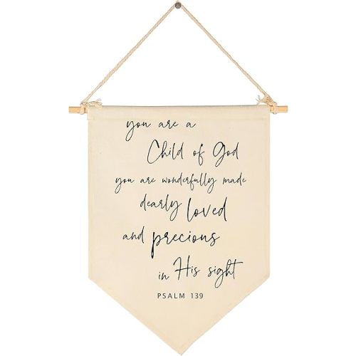 You Are A Child of God-Scripture Wall Decor, Baby Banner Gift Shower-Flag Decor Gifts for Baby Boys Girls Newborn Kids-Banner Wall Sign Gifts for Nursery Baby Room Playroom Bedroom Front Door