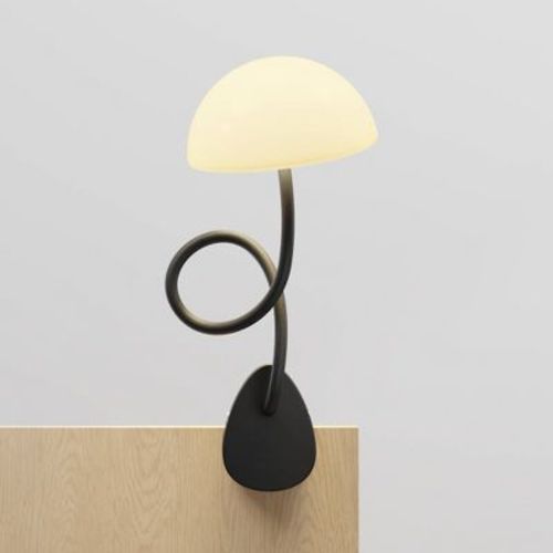 Smallish Mushroom Lamp – Soft Glow Night Light for Bedroom, Desk, or Dorm Room - Black