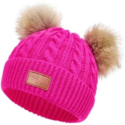 Century Star Baby Girl Hats Winter Cute Baby Beanie for Girls Boys Knit Baby Hats Warm Infant Toddler Beanie Pom Pom Cap