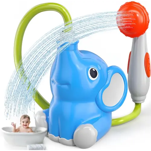 Baby Bath Shower Head Toys for Toddler Ages 1 2 3 - Bath Toys for Infants with Water Pump for Kids 2-4, Kids Swimming Pool Toys, Bathtub Toys 6-12 12-18 Months, Birthday Gifts for Boys Girls