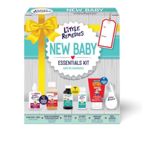 Little Remedies, New Baby Essentials Kit, 6 Newborn Essentials, Saline Nasal Spray, Gas Relief Drops, Gripe Water, Fever Reliever, & Diaper Ointment