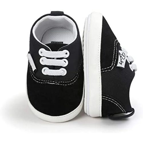Morbido Infant Baby Boys Girls Canvas Sneaker Toddler Slip On Anti Skid Newborn First Walkers Candy Shoes for 0-18 Months