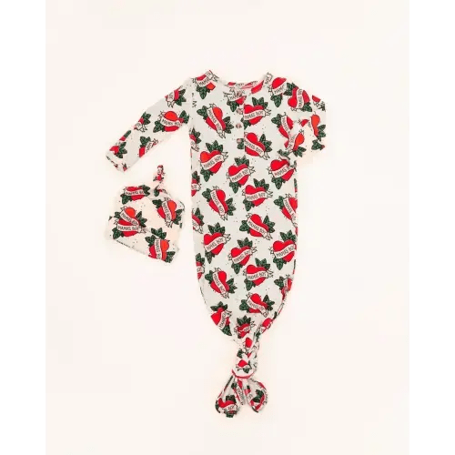 Mama's Boy Newborn Knotted Gown + Beanie Set