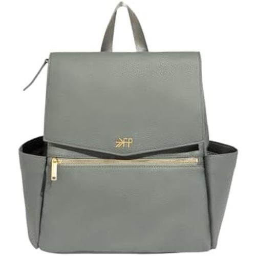 Freshly Picked Mini II Diaper Bag Backpack – Premium Vegan Leather Small Baby Bag with Changing Pad, Compact, Lightweight & Stylish for Moms On-the-Go (Stone)