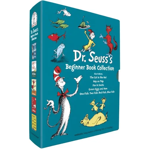 Dr. Seuss's Beginner Book Boxed Set Collection: The Cat in the Hat; One Fish Two Fish Red Fish Blue Fish; Green Eggs and Ham; Hop on Pop; Fox in Socks