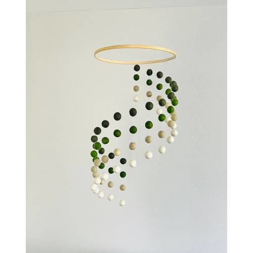 Ombré Colors Felt Wool Ball Mobile