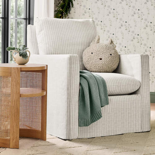 Ever Slipcovered Striped Nursery Glider Chair by Leanne Ford