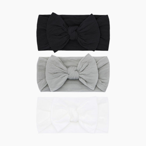 Baby Bling Classic Knot Headband Set (3 pack) - Grey/Black/White