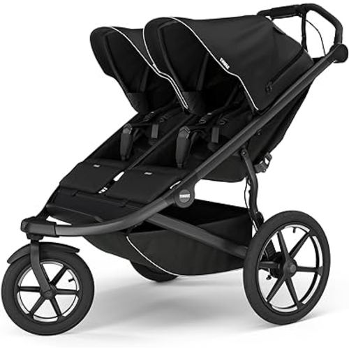 Thule Urban Glide 3 Double All-Terrain Stroller, Full-Suspension System, Air-Filled Tires, Upright seat with Adjustable Recline and Built-in legrest