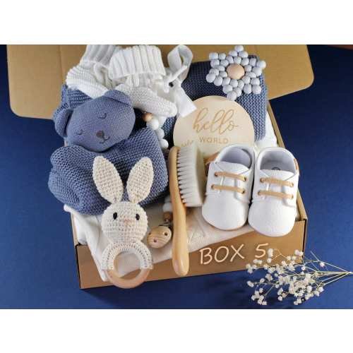 Baby Boy Gift, New Baby Boy Gift Box, Baby Shower Gift Basket, Gender Neutral, Newborn Boy Girl Gift, Expecting Mom New Parents Gift Hamper