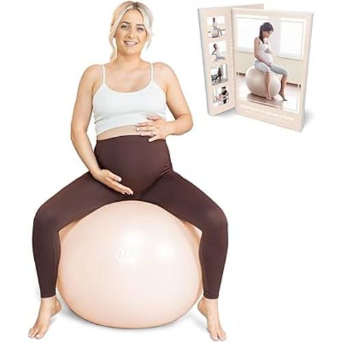 BABYGO Birthing Ball - Pregnancy Yoga Labor & Exercise Ball & Book Set Trimester Targeting, Maternity Physio, Birth & Recovery Plan Included Anti Burst Eco Friendly
