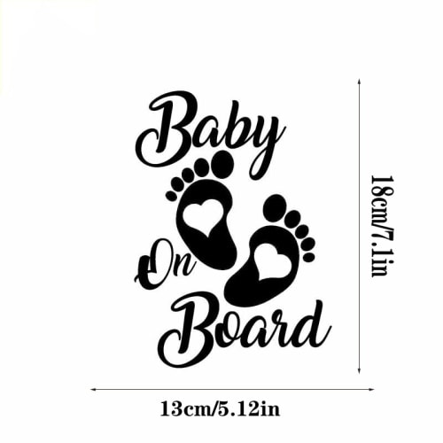 Cute Footprints Car Stickers, Car Decal Baby On Board Car Waterproof Vinyl Decal Stickers For All Cars Motorcycles