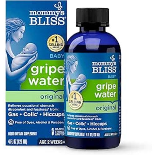 Mommy's Bliss Gripe Water Original, Infant Gas & Colic Relief, Gentle & Safe, 2 Weeks+, 4 Fl Oz (Pack of 1)