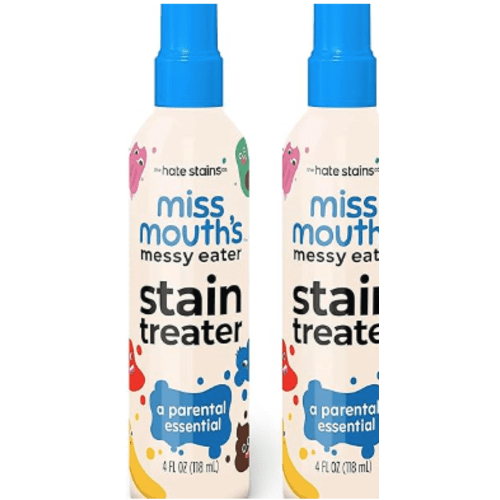 Miss Mouth's Messy Eater Stain Treater Spray - 4oz 2 Pack Stain Remover - Newborn & Baby Essentials - No Dry Cleaning Food, Grease, Coffee Off Laundry, Underwear, Fabric