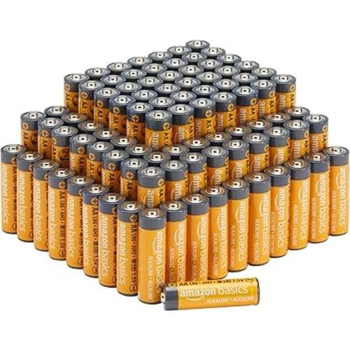 Amazon Basics 100-Pack AA Alkaline High-Performance Batteries, 1.5 Volt, 10-Year Shelf Life