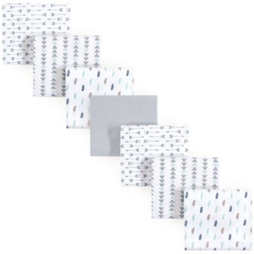 Luvable Friends Baby Boy Cotton Flannel Receiving Blankets, Boy Feathers 7-Pack, One Size