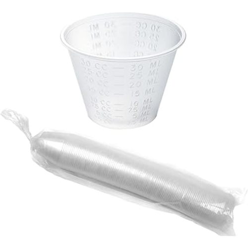 Dynarex 4258 Medicine Cup, 1 oz., Easy-to-Read CC and ML Graduation, Pack of 100