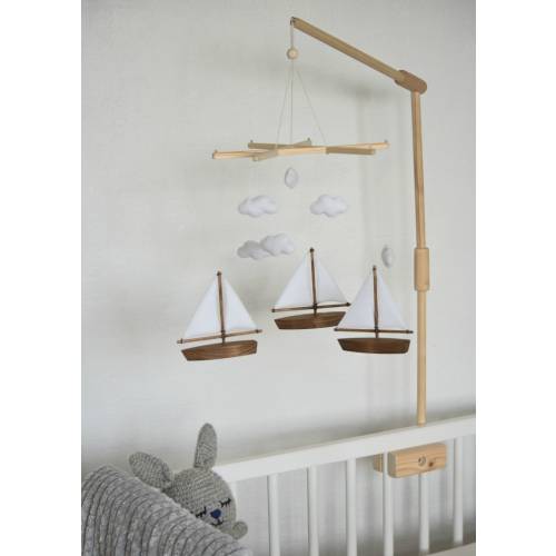 Sailboat Baby Mobile, Ocean Mobile, Ship Mobile, Sea Baby Mobile, Nursery Decor, Baby Room Decoration, Sailing Ship Mobile, Baby Shower Gift