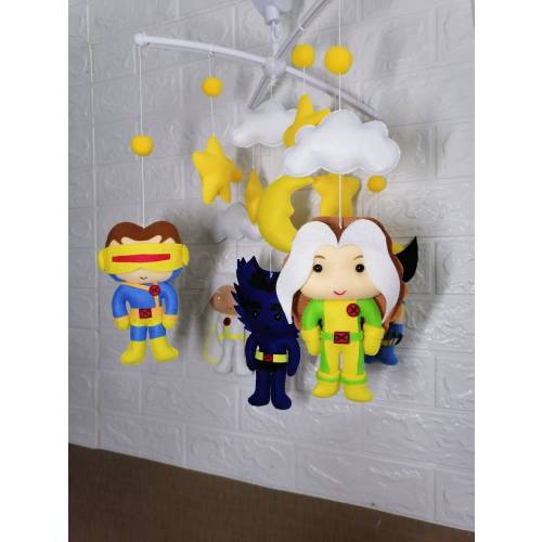 x-men handmade musical baby crib mobile || Nursery Decoration || Boys and Girls || Newborn Baby Toddler Nursery Toy Black Panther