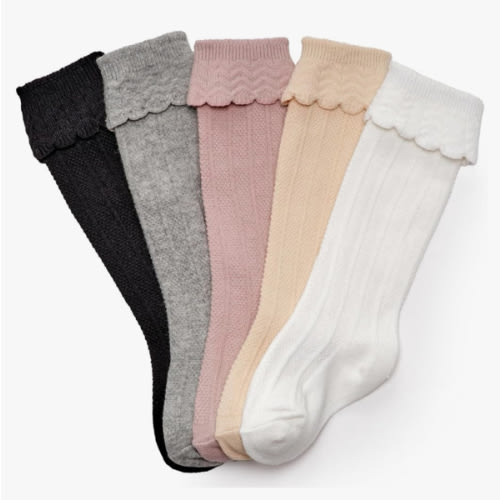 CozyWay Baby & Toddler Knee High Socks For Baby Girls Multi Color - 5 Pack