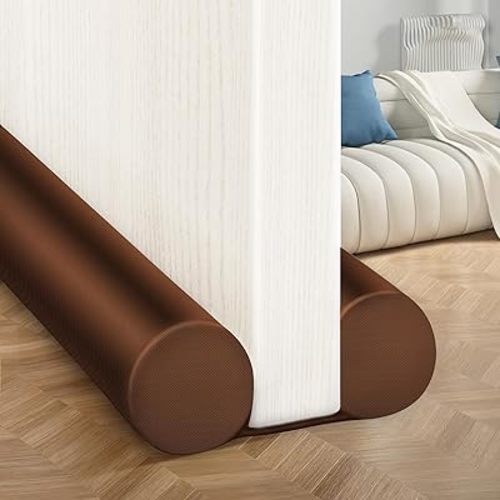 MAXTID Brown Door Draft Stoppers, Adjustable 32"-38", Double Sided, Insulation Strip, Air Stopper, Gap Filler